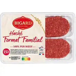 Carrefour BIGARD 8 steaks hachés pur bœuf 15% M.G. BIGARD offre