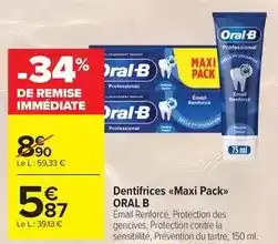 Carrefour Drive Oral-b - dentifrices maxi pack offre