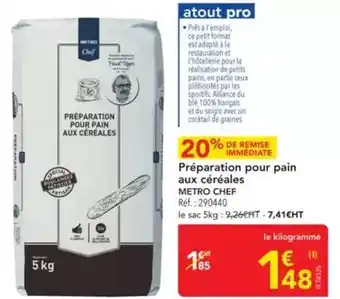 METRO Metro chef - préparation pour pain aux céréales offre