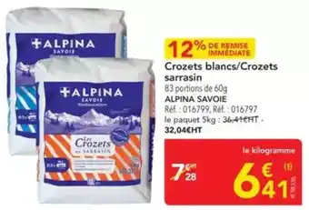 METRO Alpina - crozets blancs/crozets sarrasin offre