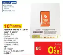 METRO Pidy - assortiment de 4 spicy cups à garnir offre