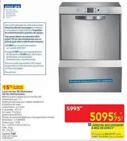 METRO Tous - lave-vaisseur, raccodement & misie en service offre