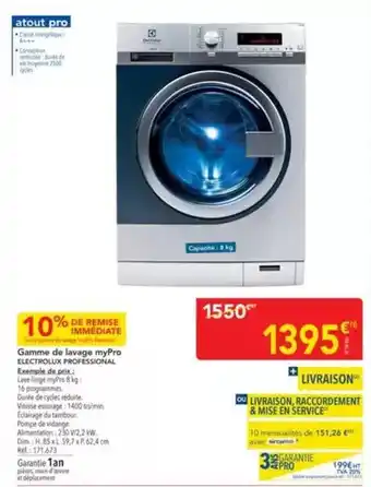 METRO Electrolux - gamme de lavage my pro offre