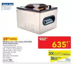 METRO Facile - machine sous vide cloche gvs1000 offre