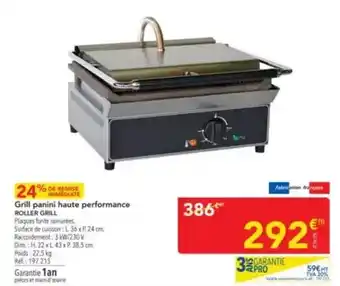 METRO Dim - grill panini haute performance offre