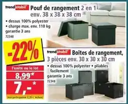 Norma Pouf de rangement 2 en 1 offre