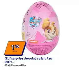 Action Nickelodeon - ceuf surprise chocolat au lait paw offre