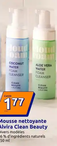 Action Mousse nettoyante alvra clean beauty offre