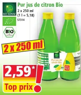 Norma Pur jus de citron bio offre