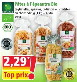 Norma Pâtes à l'épeautre bio offre