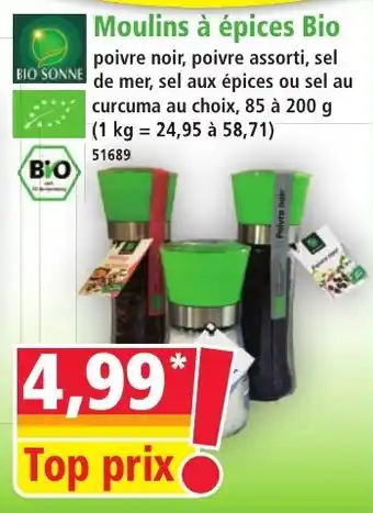 Norma Moulins à épices bio offre
