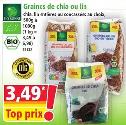 Norma Graines de chia ou lin offre