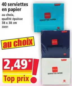 Norma 40 serviettes en papier offre