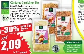 Norma Céréales à cuisiner bio offre