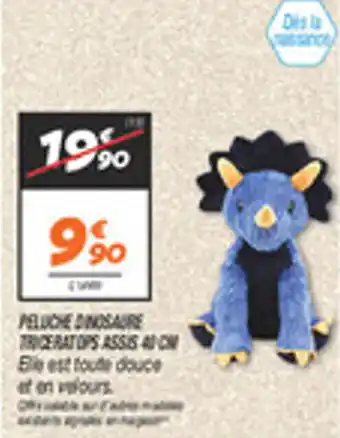 Netto Peluche dinosaure triceratops assis offre