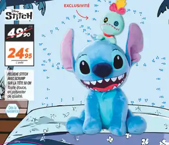 Netto Peluche stitch avec scrump sur la tete offre