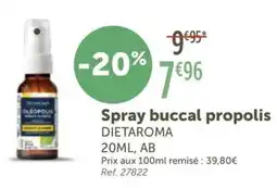 L'Eau Vive DIETAROMA Spray buccal propolis offre