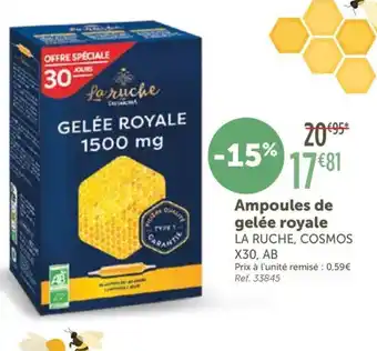 L'Eau Vive LA RUCHE, COSMOS Ampoules de gelée royale offre