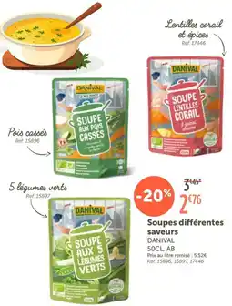 L'Eau Vive DANIVAL Soupes différentes saveurs offre