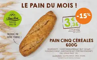 L'Eau Vive Pain cinq céréales offre