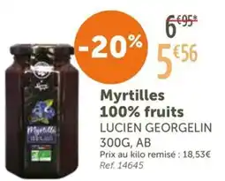 L'Eau Vive LUCIEN GEORGELIN Myrtilles 100% fruits offre