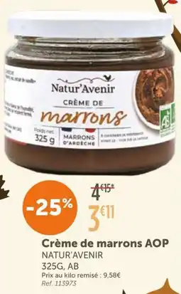 L'Eau Vive NATUR'AVENIR Crème de marrons AOP offre