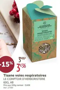 L'Eau Vive LE COMPTOIR D'HERBORISTERIE Tisane voies respiratoires offre