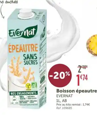 L'Eau Vive EVERNAT Boisson épeautre offre