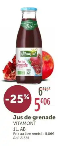 L'Eau Vive VITAMONT Jus de grenade offre