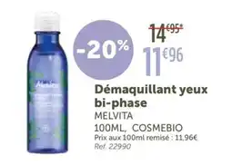 L'Eau Vive MELVITA Démaquillant yeux bi-phase offre