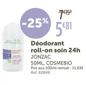 L'Eau Vive JONZAC Déodorant roll-on soin 24h offre