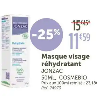 L'Eau Vive JONZAC Masque visage réhydratant offre
