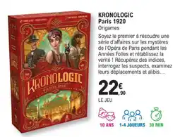E.Leclerc Espace Culturel KRONOLOGIC Paris 1920 Origames offre