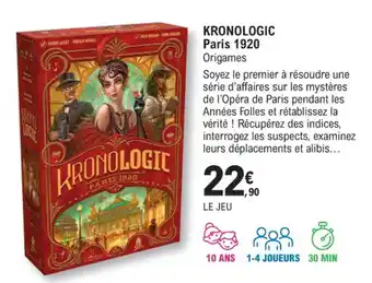 E.Leclerc Espace Culturel KRONOLOGIC Paris 1920 Origames offre