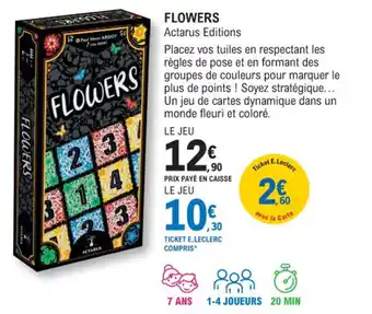E.Leclerc Espace Culturel FLOWERS Actarus Editions offre