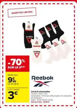 Carrefour Lot de 6 chaussettes offre