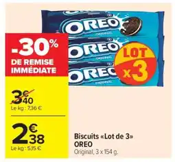 Carrefour Market Biscuits Lot de 3 OREO offre