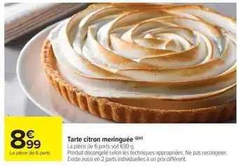 Carrefour Market Tarte citron meringuée offre