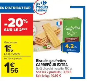 Carrefour Market Biscuits gaufrettes CARREFOUR EXTRA offre