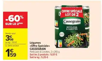 Carrefour Market Légumes Offre Spéciale CASSEGRAIN offre
