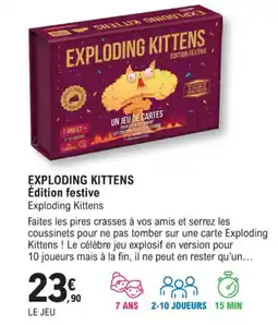 E.Leclerc Espace Culturel EXPLODING KITTENS Édition festive Exploding Kittens offre