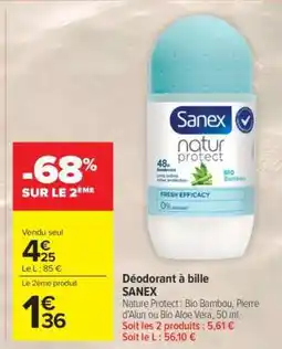 Carrefour Market Déodorant à bille SANEX offre