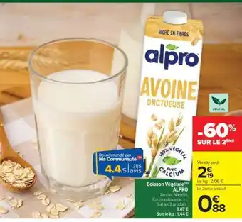 Carrefour Market Boisson végétale ALPRO offre