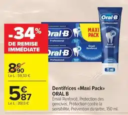 Carrefour Market Dentifrices Maxi Pack ORAL B offre