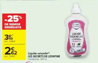 Carrefour Market Liquide vaisselle LES SECRETS DE LÉONTINE offre