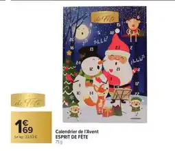 Carrefour Market Calendrier de l'avent ESPRIT DE FETE offre