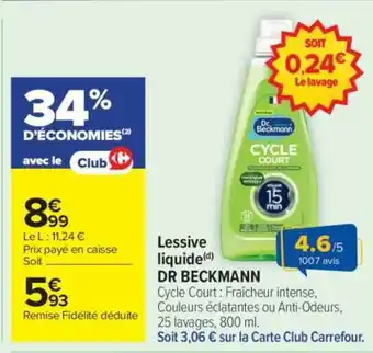 Carrefour Market LESSIVE LIQUIDE DR. BECKMANN offre