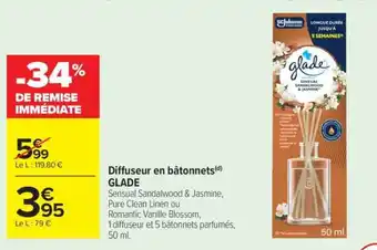Carrefour Market Diffuseur en bâtonnets GLADE offre