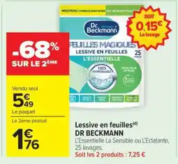 Carrefour Market Lessive en feuilles DR BECKMANN offre