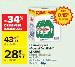 Carrefour Market Lessive liquide Format familial LE CHAT offre
